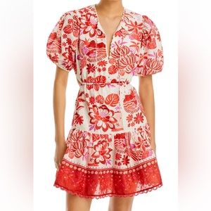Farm Rio Rio Tiles Cotton Mini Dress